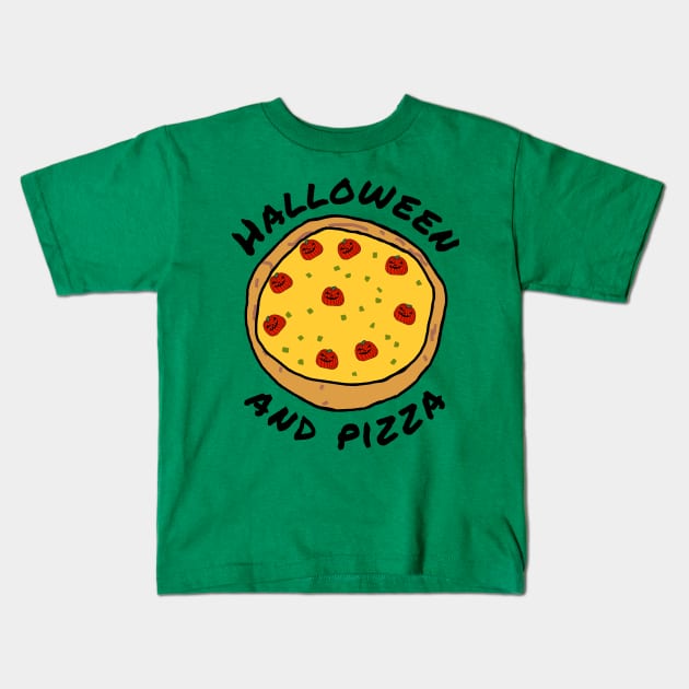 Halloween and Pizza Horror Food Kids T-Shirt by ellenhenryart